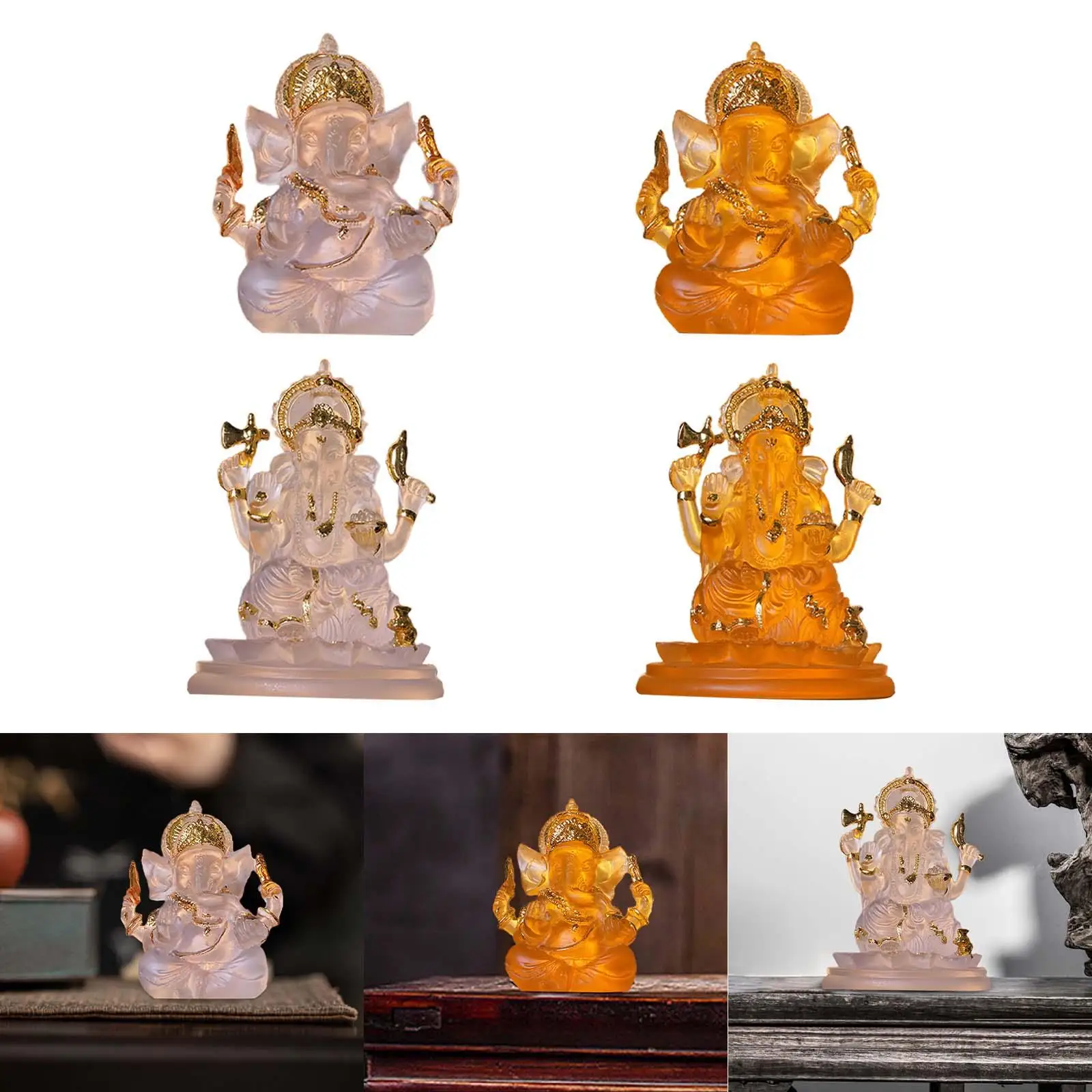 Statue God Resin Figurine Buddha Elephant Buddha Sculpture for Farmhouse, Home, Bedroom, Living Room, Farmhouse