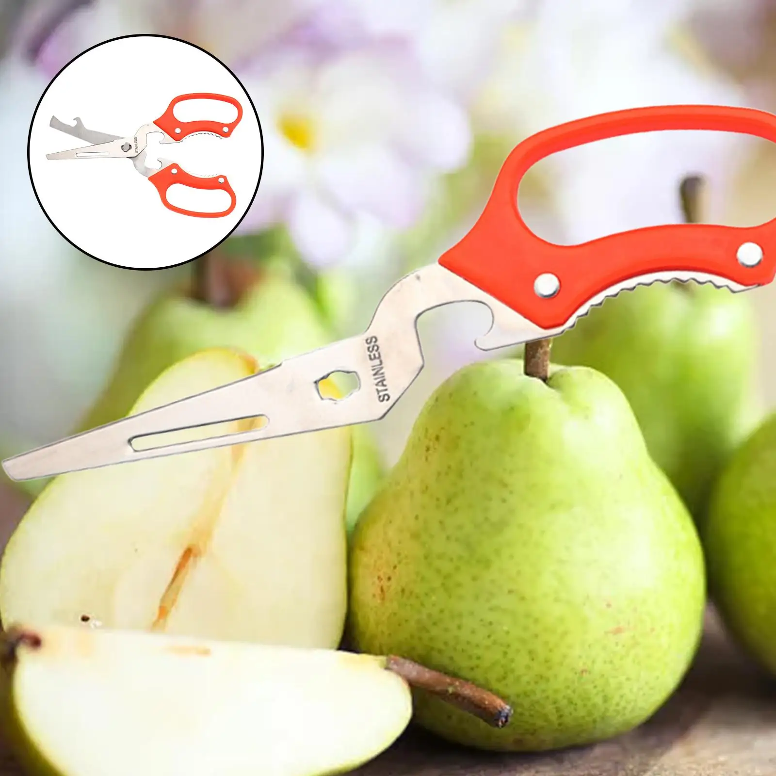Heavy Duty Kitchen Scissors Chicken  Walnut Tongs Meat Cutting Vegetables Fish Poultry Fruit  for Cooking