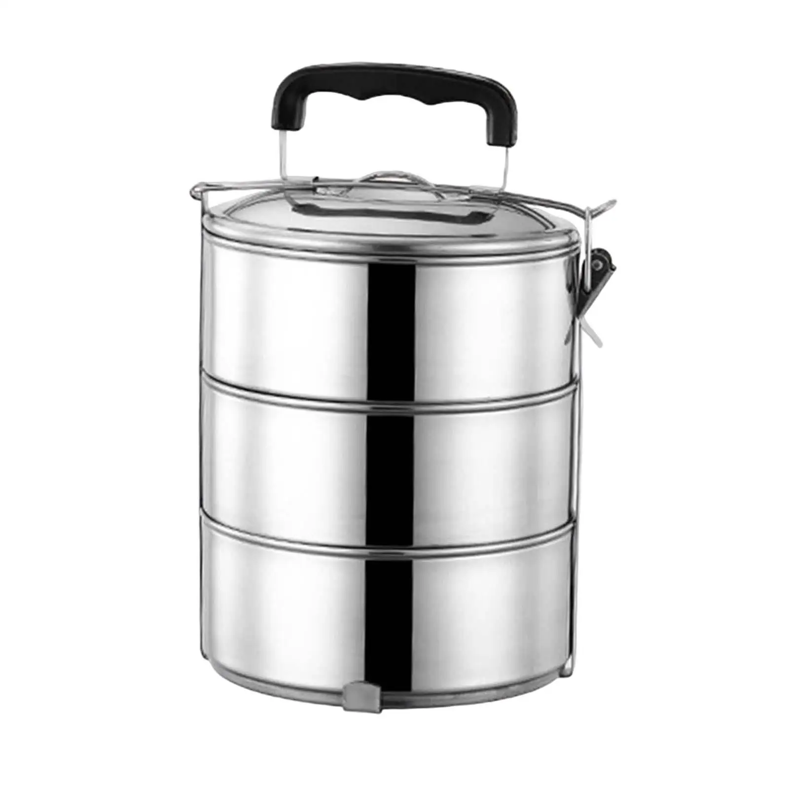 Adult Lunch Box Stackable Lunch Box with Handle, Microwave Stainless Steel Bento