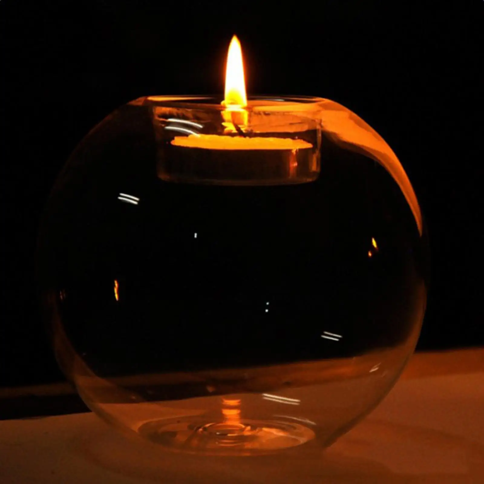 Glass Candle Holder 8cm Tealight Candle Holder for Housewarming Cafes Garden