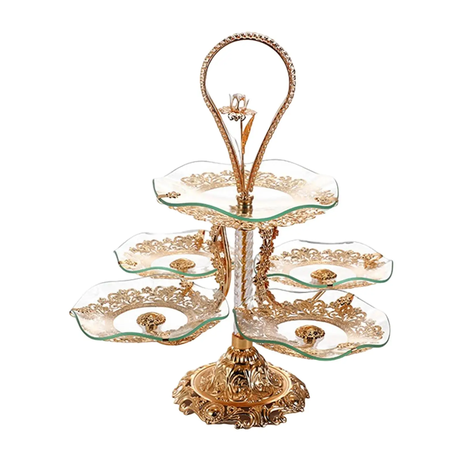 Multi Tier Serving Stand Tree Stand Exquisite Candy Dishware Storage Serving Tray for Kitchen