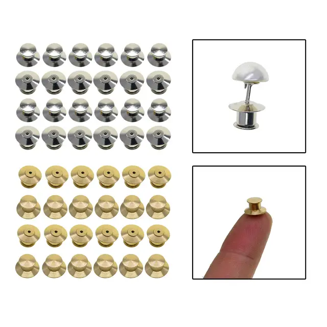 QIHE JEWELRY Locking Pin Backs For Enamel Pins Gold Silver color