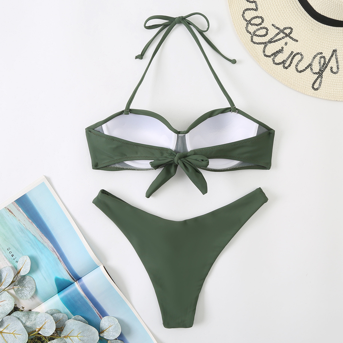 Push Up Bikini Set - Womens Halter Underwire Swimsuit 2024
