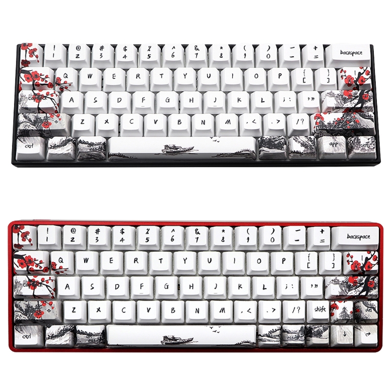 chaves wangjiang flor de ameixa keycap corante sublimação perfil oem teclado mecânico keycap para