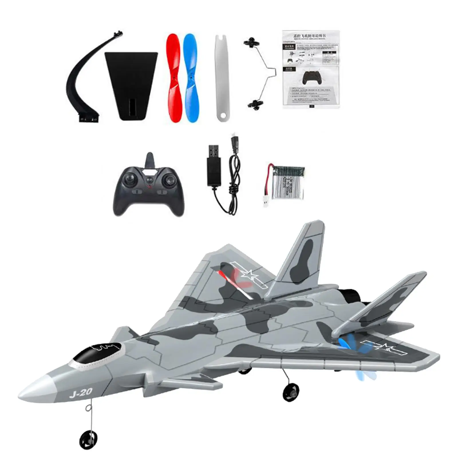 1:72 Scale RC Plane with Display Stand Anti Falling 2CH RC Glider Remote Control Aircraft for Kids Boy Gift Outdoor Toy