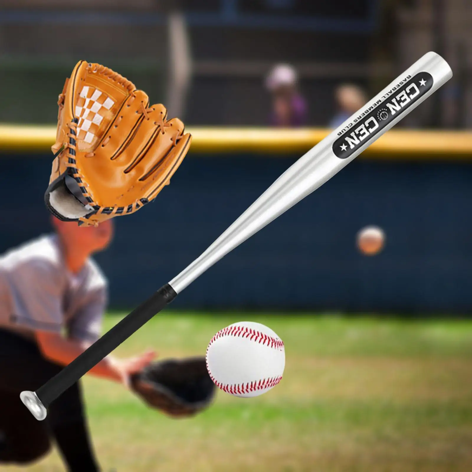 Baseball Bat Set with Baseball Glove and Ball Traing Pactise Playing Game Trainer Softball for Home Outdoor Kids Teenagers Youth