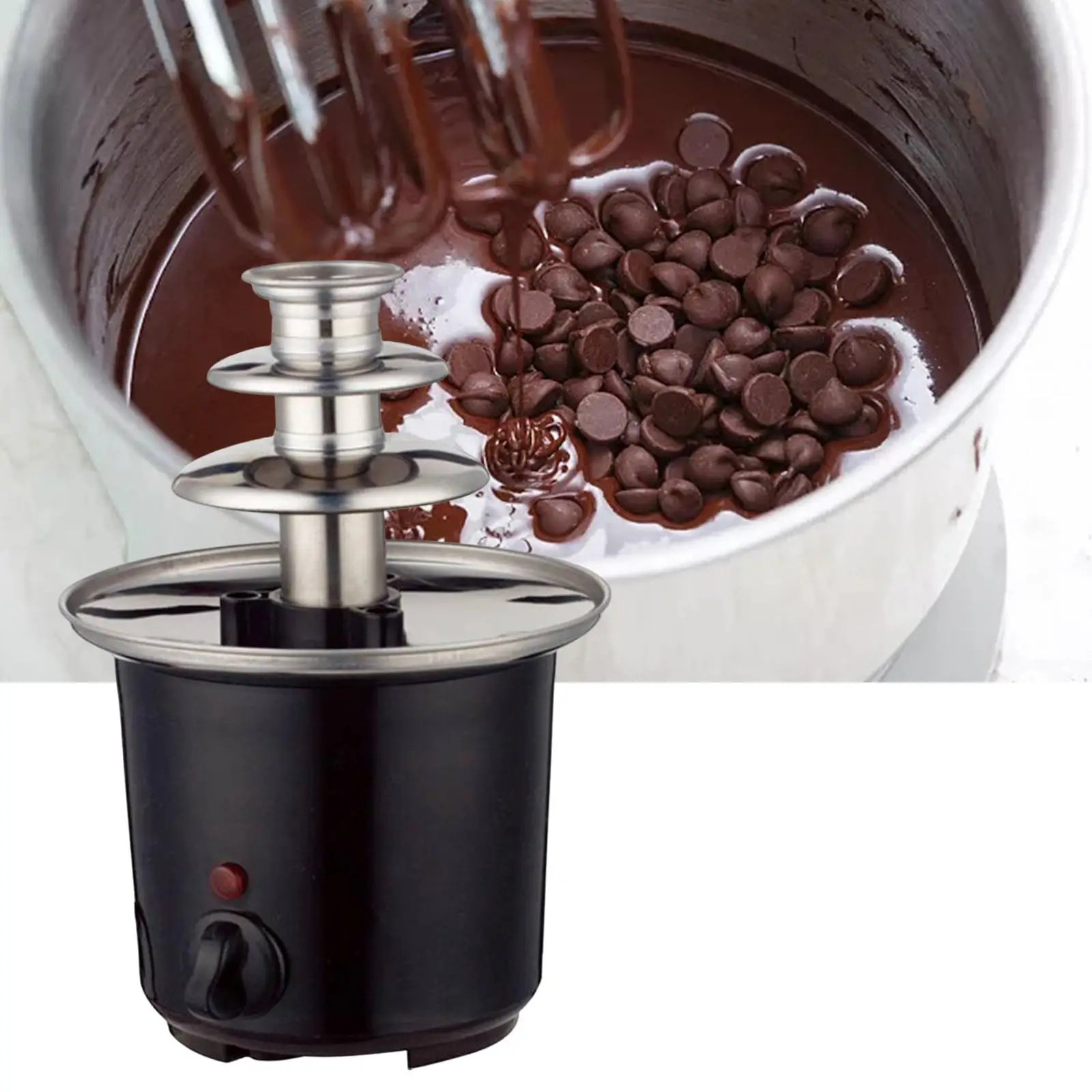 Chocolate Fondue Fountain Plug:EU 3 Tiers DIY Waterfall Chocolate Fountain for Nacho
