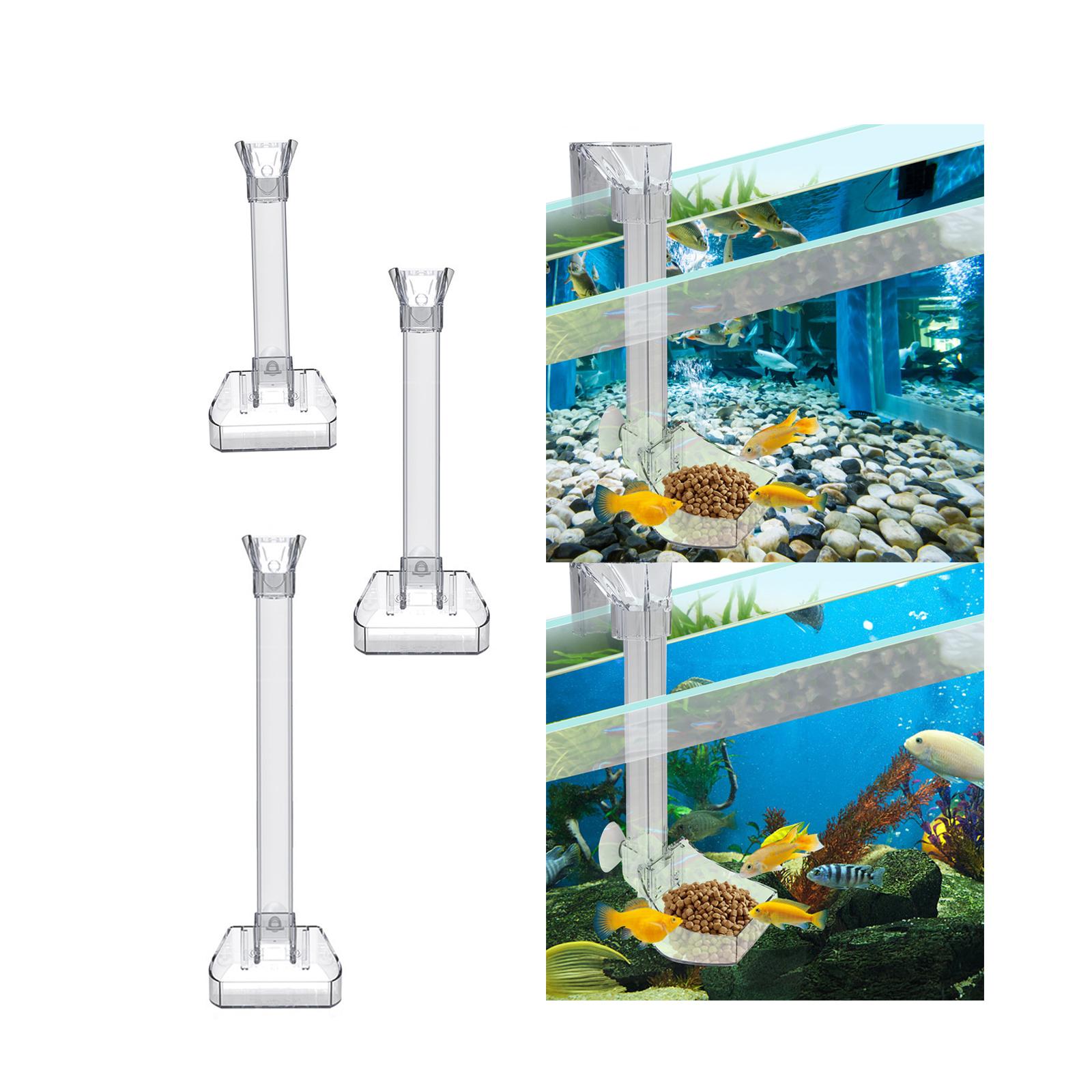 Fish Tank Fish Feeder Acrylic Clear Assembled Feeding Tube Feeding Dish Tray