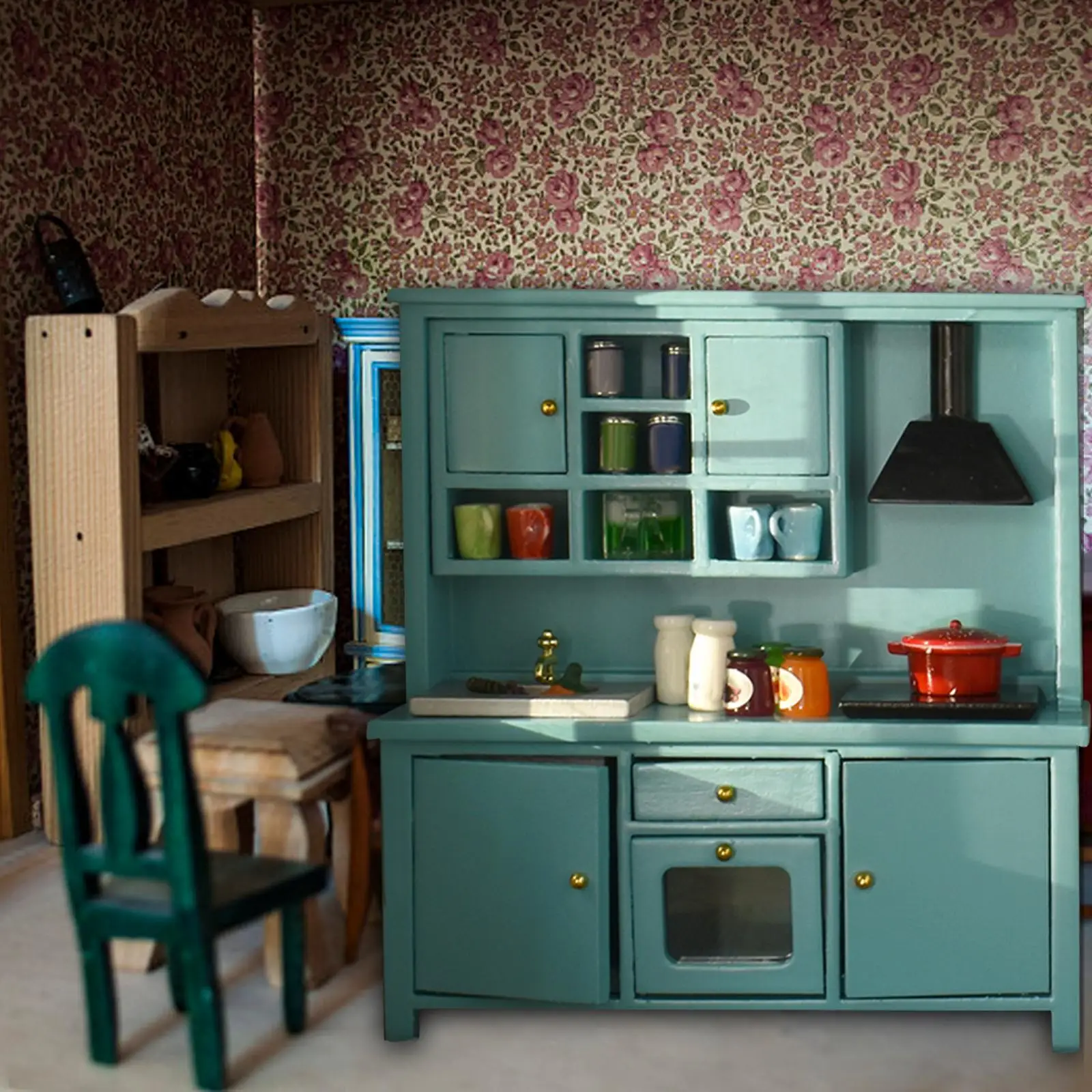 Mini Cabinet Furniture Dollhouse Kitchen Accessories for Micro Landscape