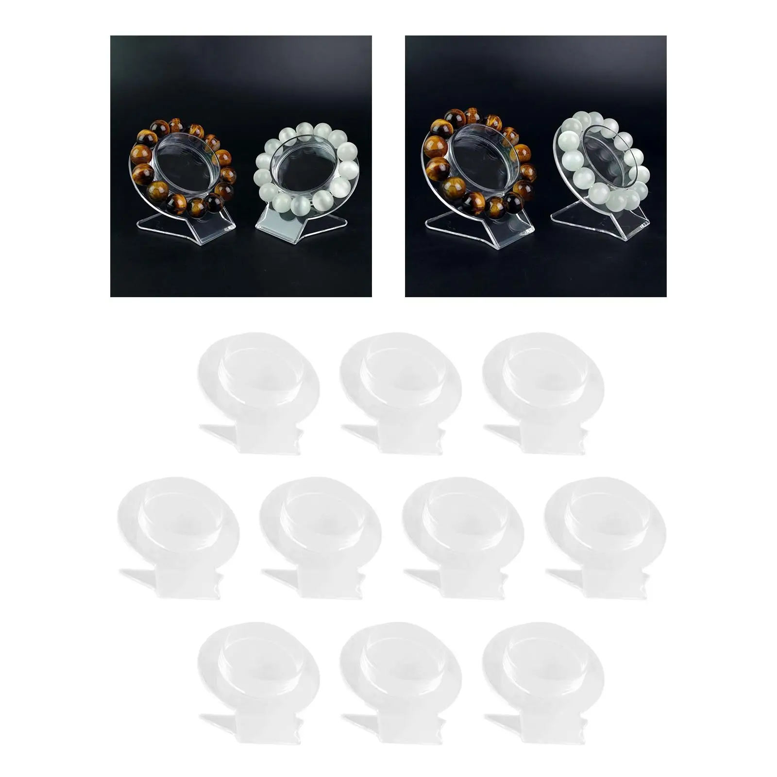 10Pcs Clear Acrylic Bracelet Displays Stands Jewelry Organizer Rack Showcase Bracelet Holder for Store Retail Shop Decoration
