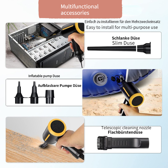 Soffiatore d'aria elettrico Duster & Air Pump 3-in-1, lattine di aria  compressa in scatola per detergente per tastiera detergente per scrivania  per Computer per ufficio