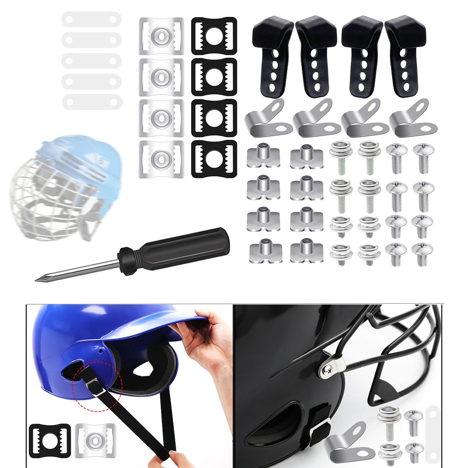 61 Pcs Football Helmet Repair Kit Back up Hardwares Hockey Equipment Spare Parts Fixings for Hockey Football Baseball Softball