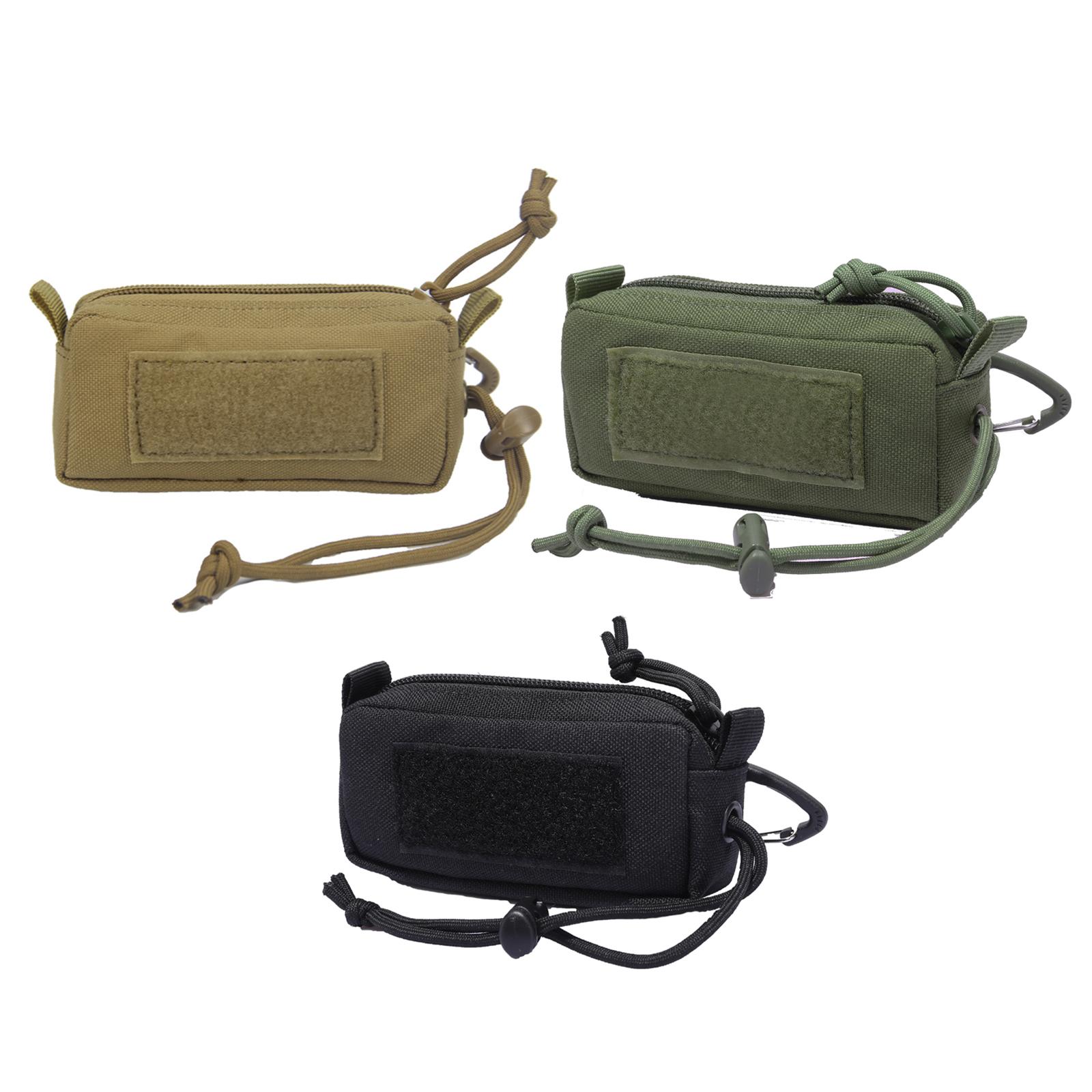Portable Waist Bag Pack Zipper Multi Functional Nylon Keyring Utility Gadget Organizer Bag for Remote Key Fob Travelling Coins