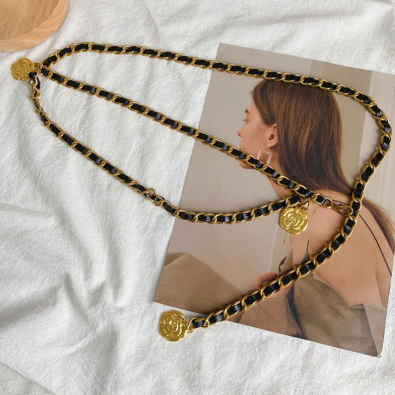 Taille Kette frauen 2023 Neue Kamelie Dekoration Kleinen Duftenden Stil Gürtel Trendy Vintage Waistchain – Detail 1