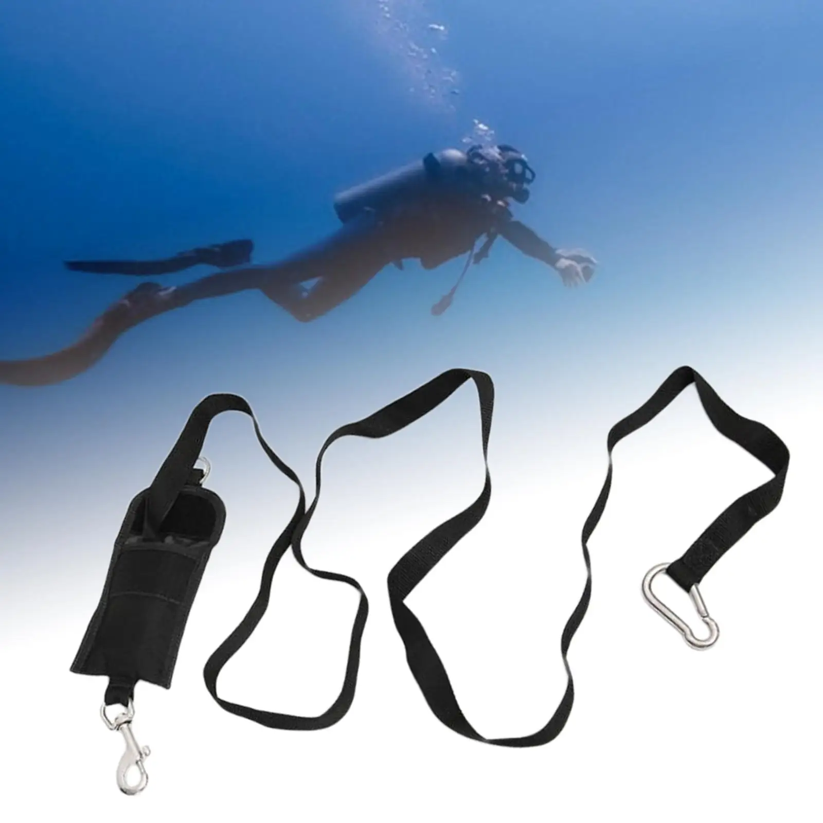 Safety Diver Diving Rope 220cm Anti-Lost Durable Webbing Scuba Diving Buddy Line