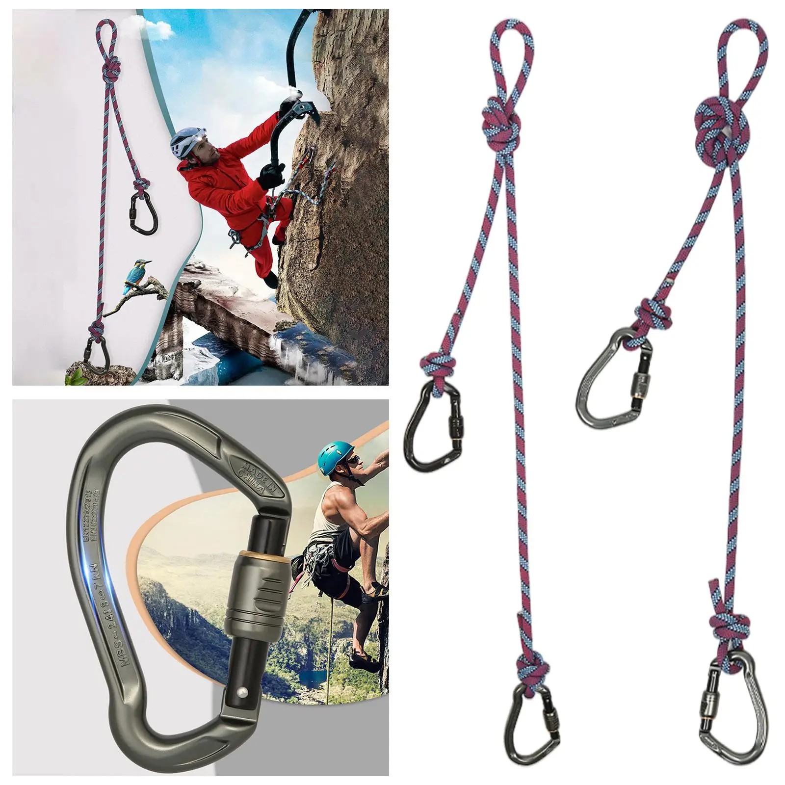 Safety Lanyard Climbing Anti-Fall Harness Mountaineering Scaffolding Sling Belt Hooks Aloft Work Equipment