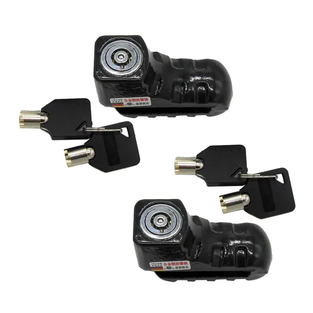 2x Antitheft Motorcycle Bike Scooter Wheel Disc Brake Alarm Lock with 