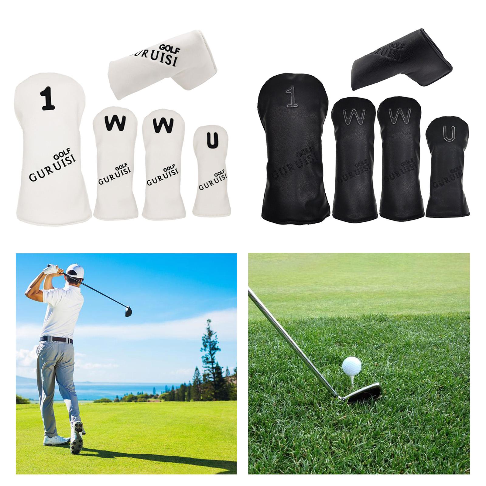 Waterproof Camo Leather Golf Wood Head Cover Driver Fairway Headcover Unisex