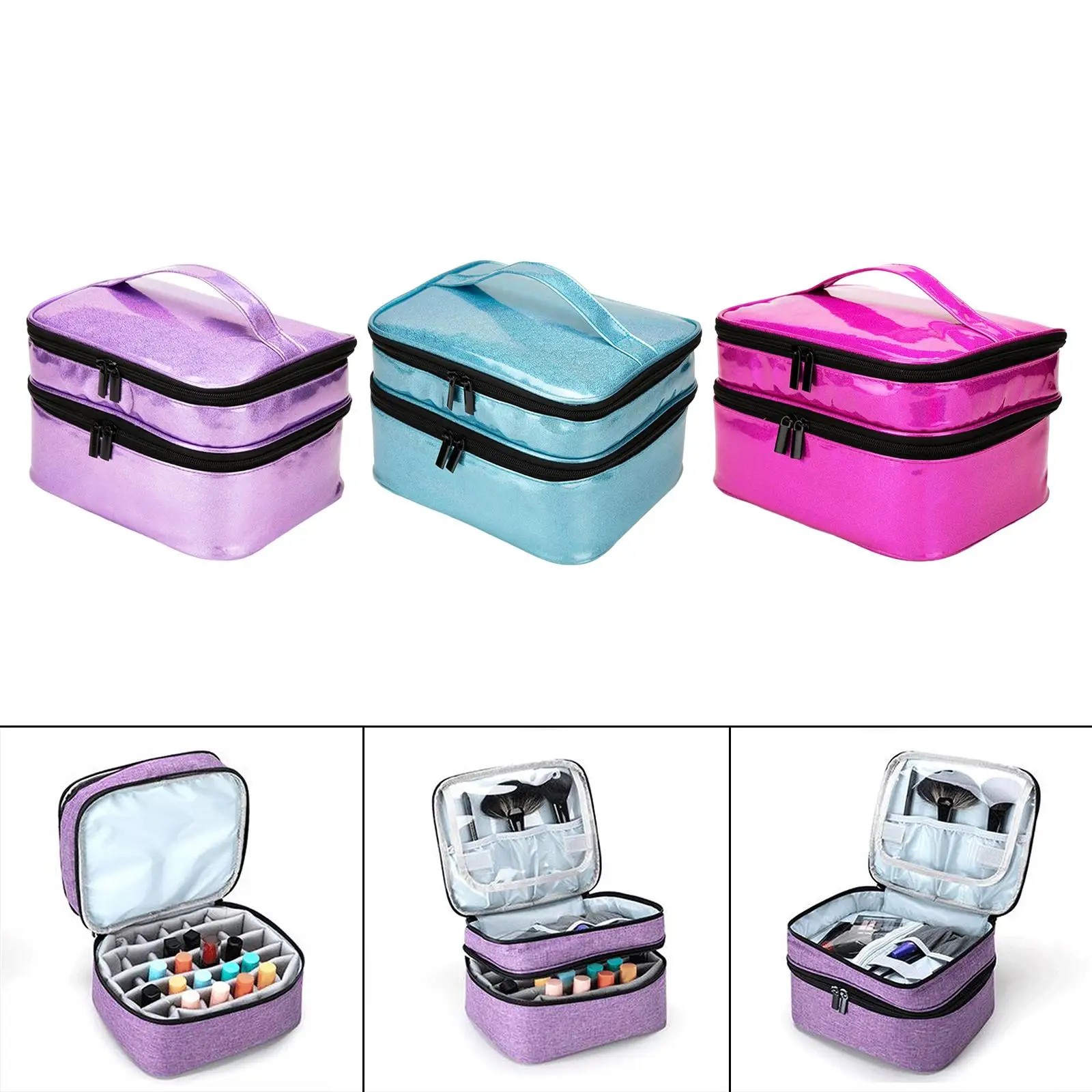 Double Layer Nail Polish Organizer Portable for Essential Oil Bottle Travel