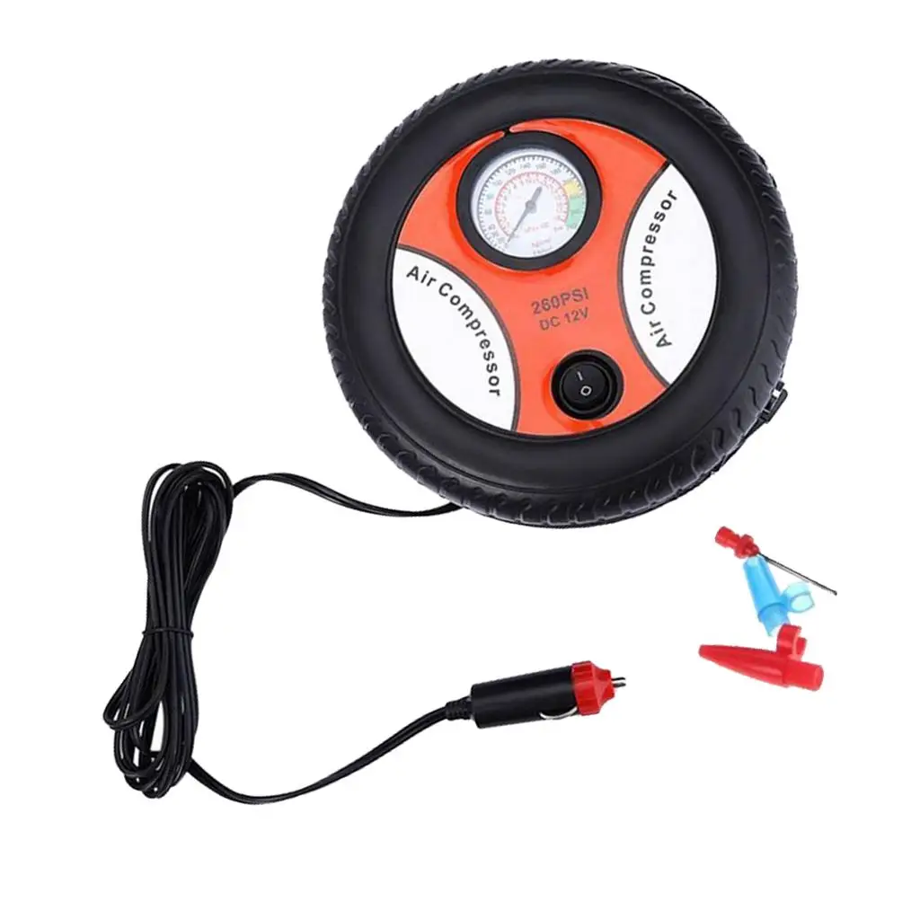 12 Heavy Duty Air Compressor Tyre Inflator Pump with Cable Car 260PSI
