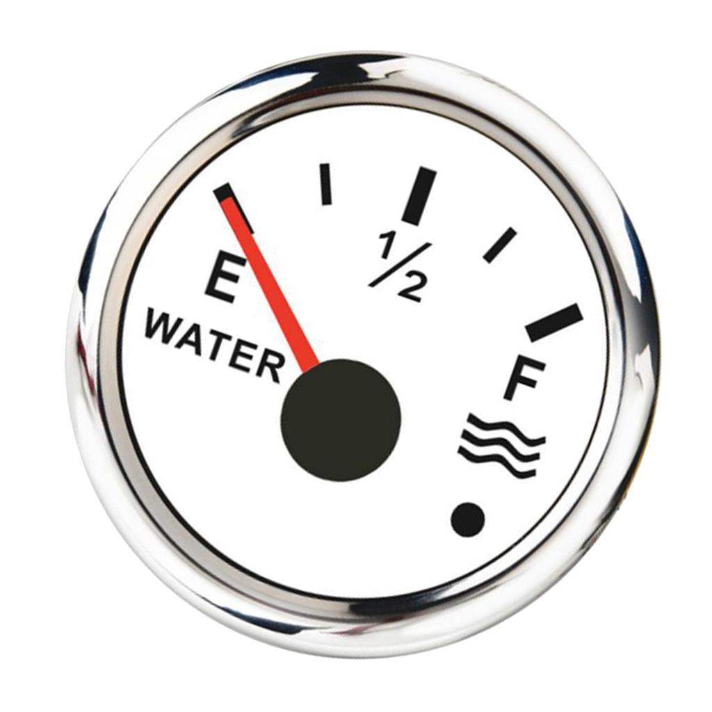 Water Tank Gauge Water Level Gauge 240-33 OHMS White/Chromed- Marine/Boat/RV