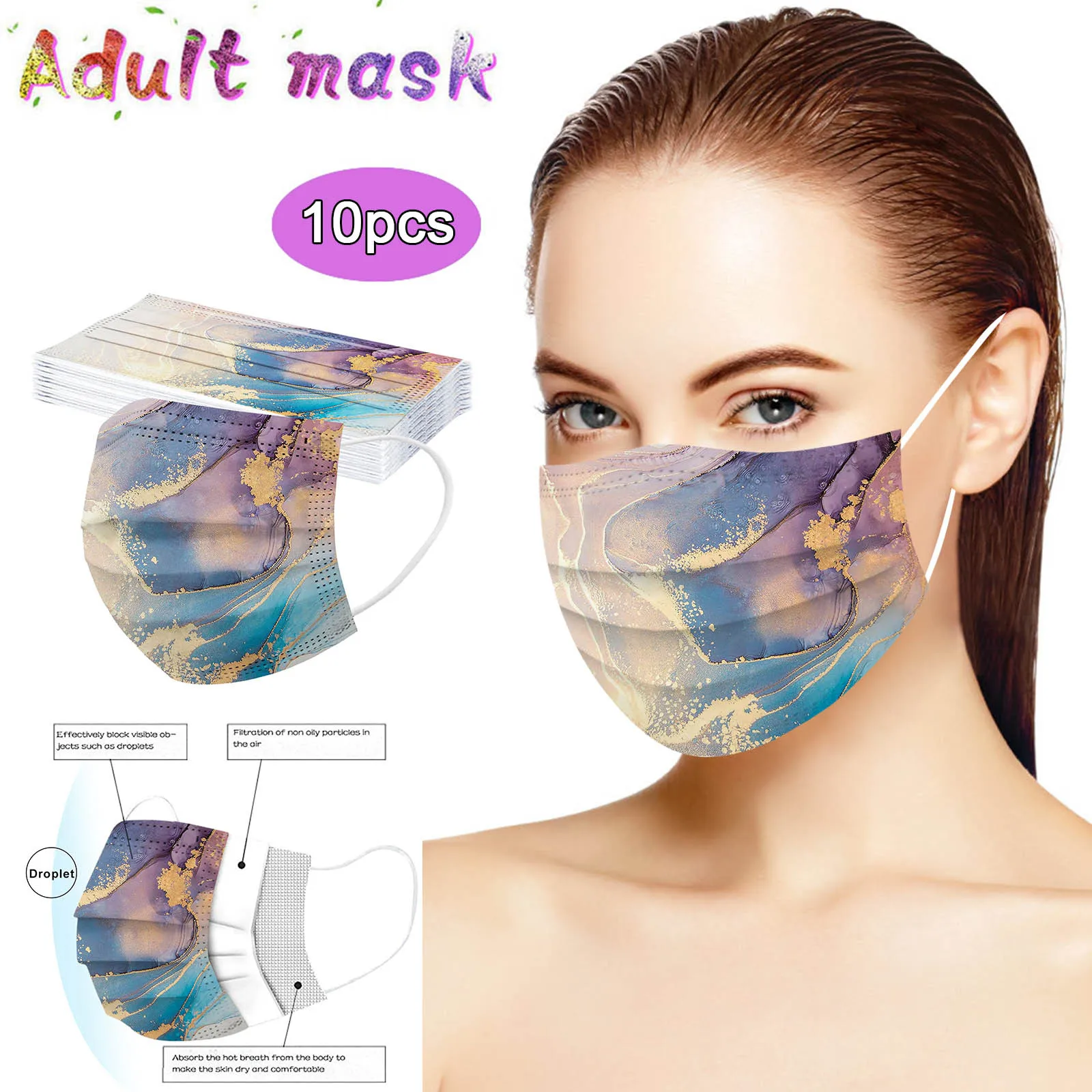 10pc Protect Face Mask Adults 2022 Happy New Year Disposable Mouth Mask Mascarrilla Halloween Cosplay Jetable Masque work appropriate halloween costumes