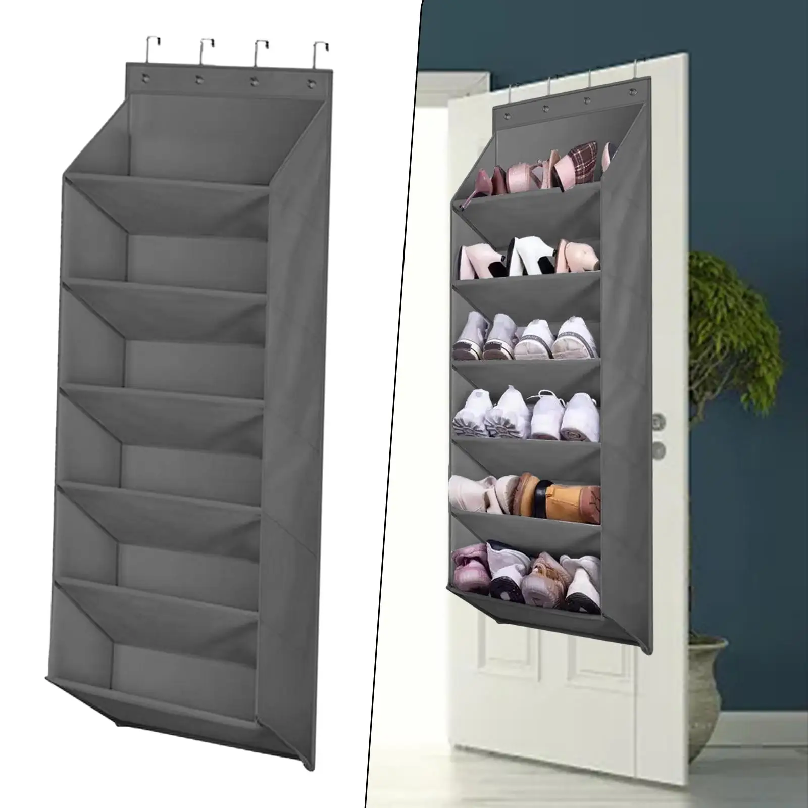 Deep Pockets Door Shoe Rack suits Kids Adults Oxford Cloth Hanging Storage Bag for Clothing Towels Baby Items 16 Pair Shoes