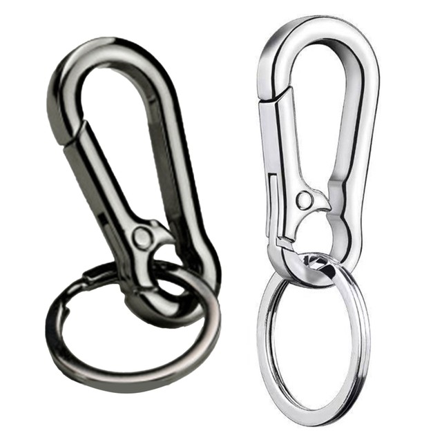 black mini carabiner keychain key ring