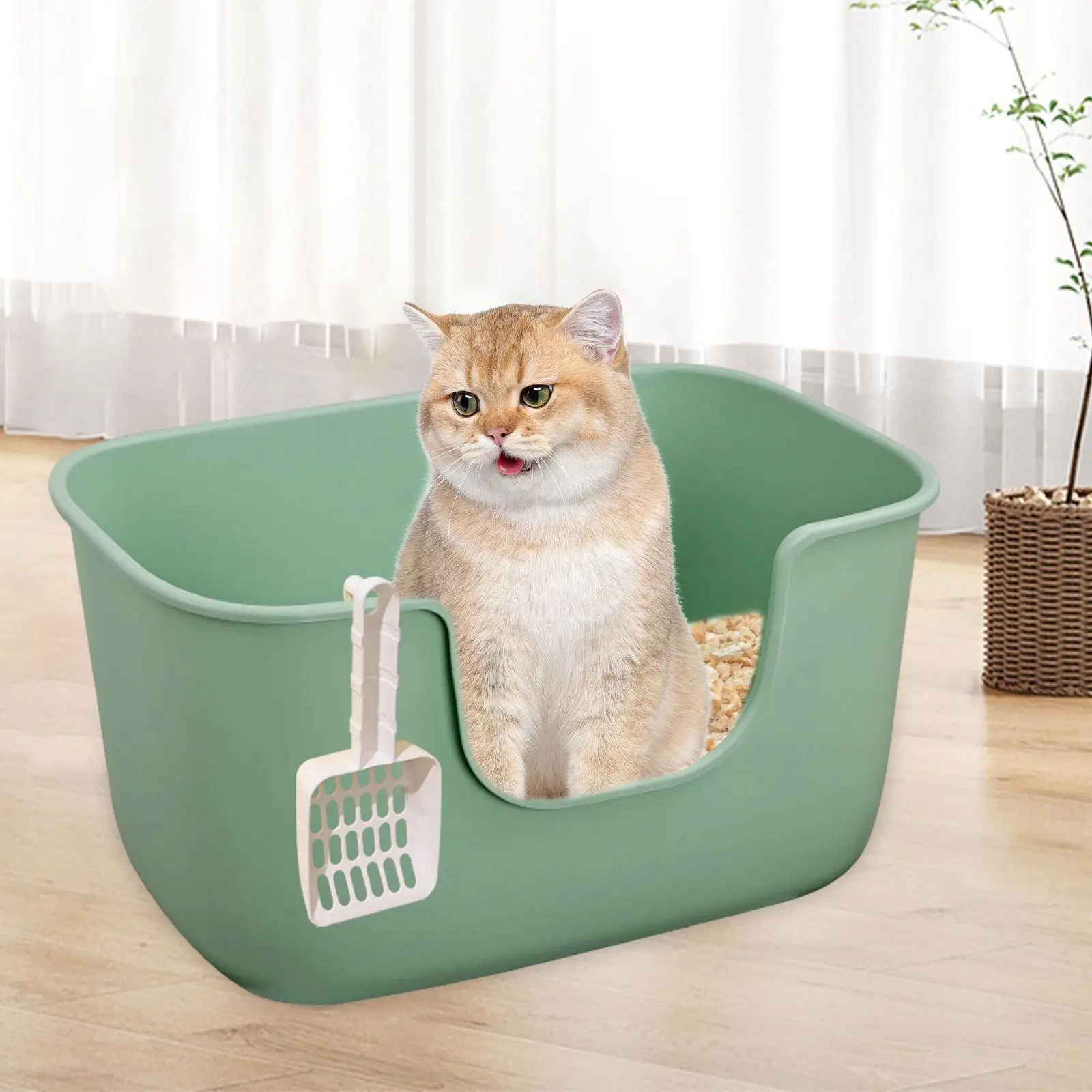 Open Top Cat Litters Box Easy to Clean Cage Accessories Cat Small Dogs Bedpan for Indoor Cats Kitty Small Animals Rabbit