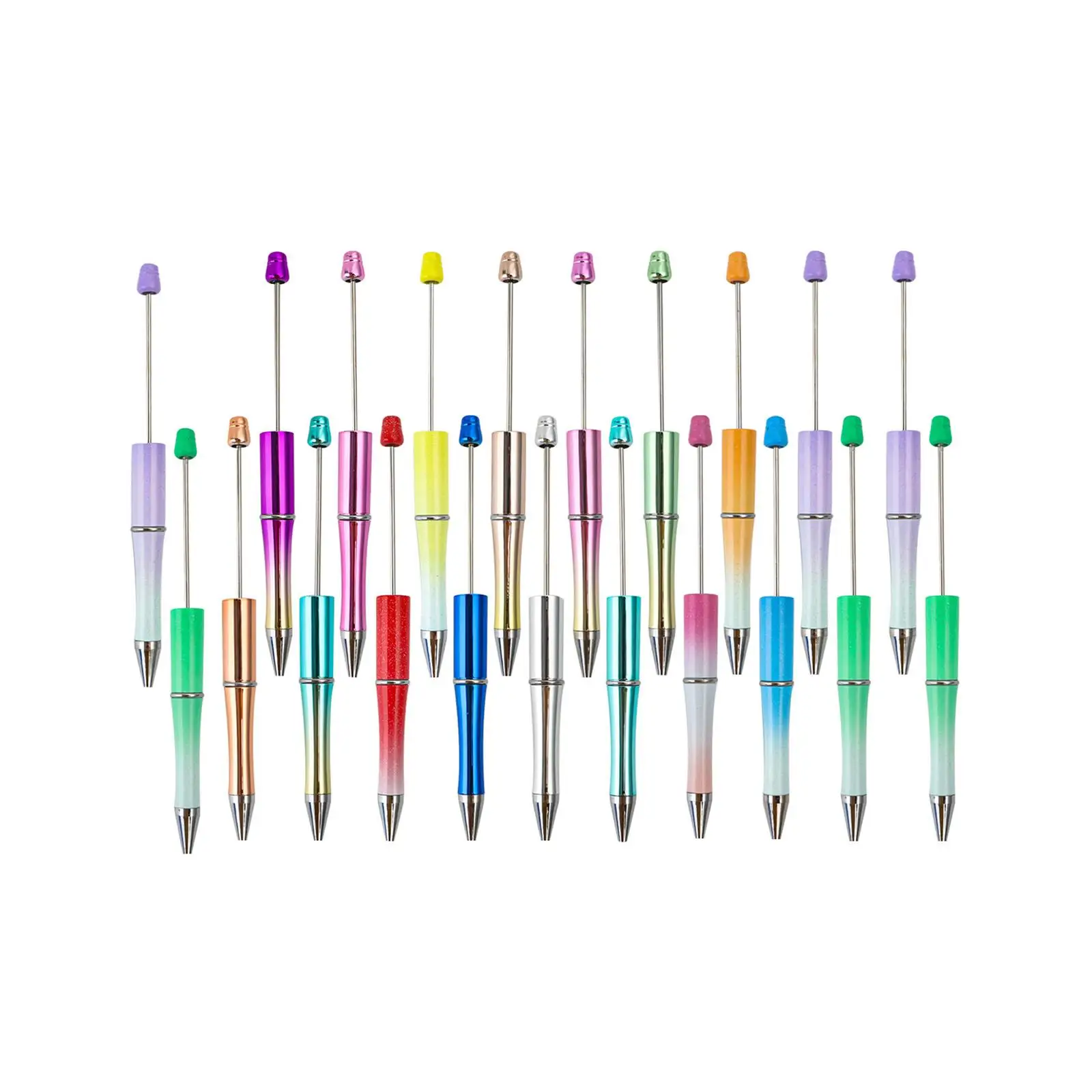20x Creative Bead Ball Pen Printable Multicolor Ballpoint Pen Beaded Pen for Exam Spare Classroom Draw Kids Gifts Supplies