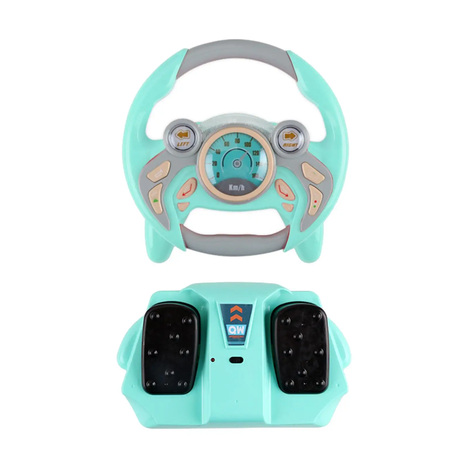 Kids Steering Wheel Pretend Driving Toys Sounding toys Gifts for Boys and Girls with Simulation Brake Pedal Simulate Driving