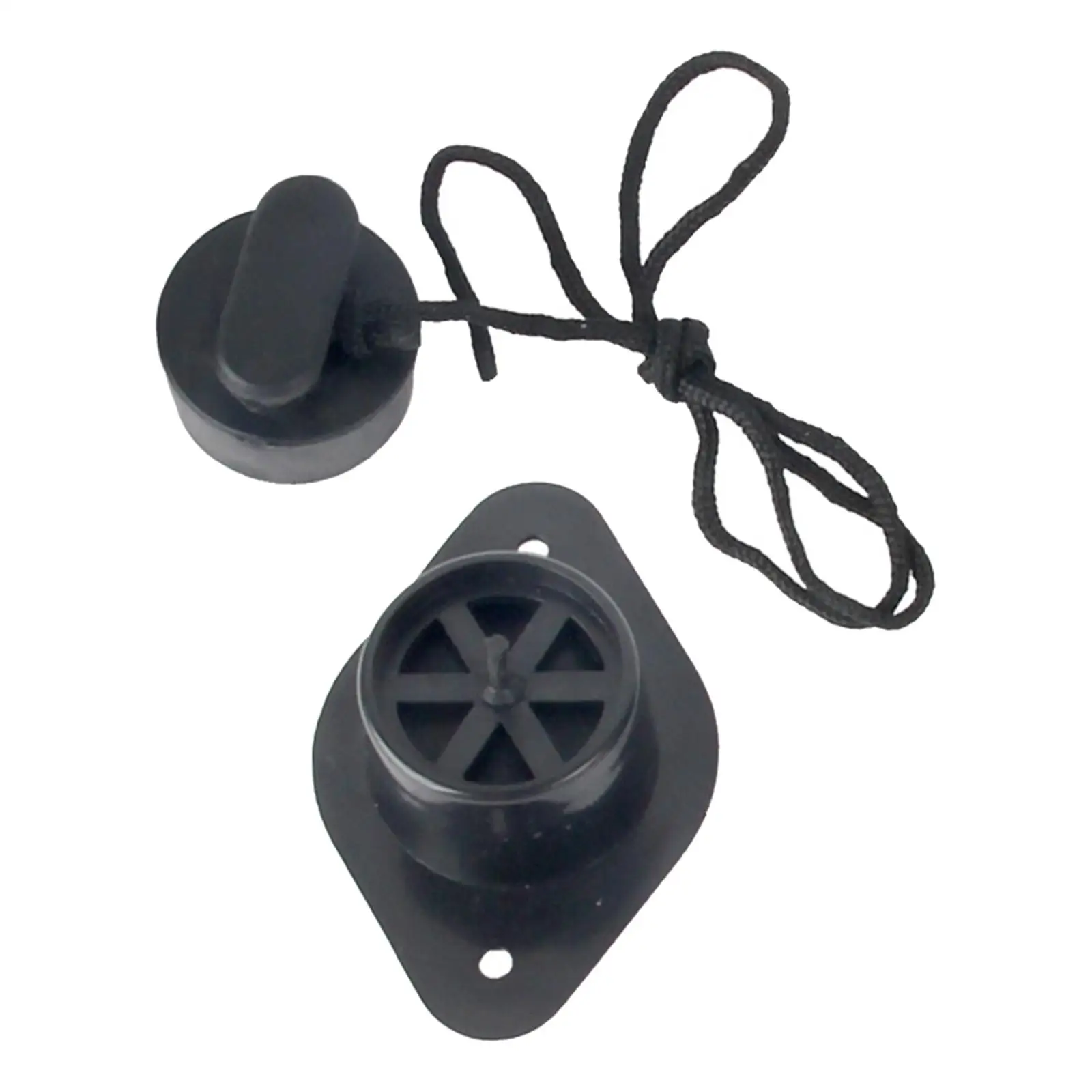 Inflatable Boat Drain Valve Black Airbeds with A Pull Cord Sturdy Easy to Operate Portable Rowing Boats Accessories Replacement
