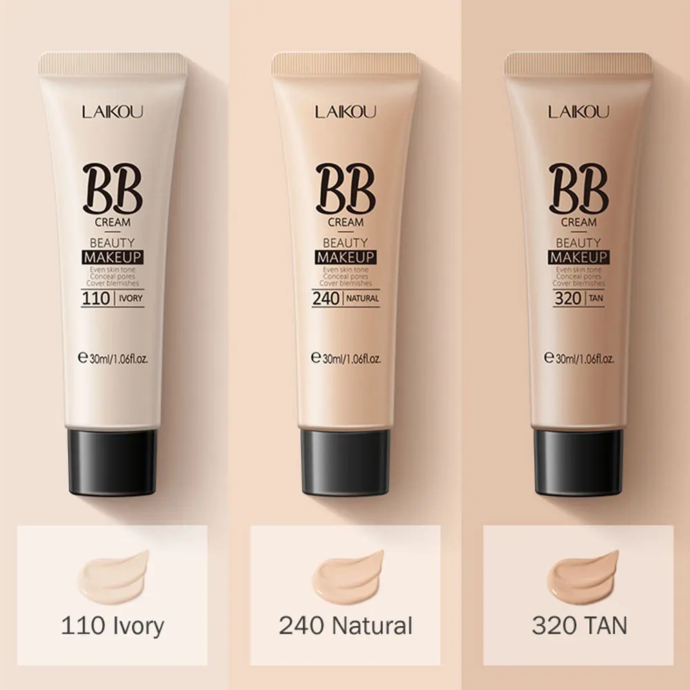 Best of LAIKOU BB Cream Long Lasting Waterproof Even Skin Tone Conceal Pores Cover Blemishes Face Makeup 30ml Reviews & Tips