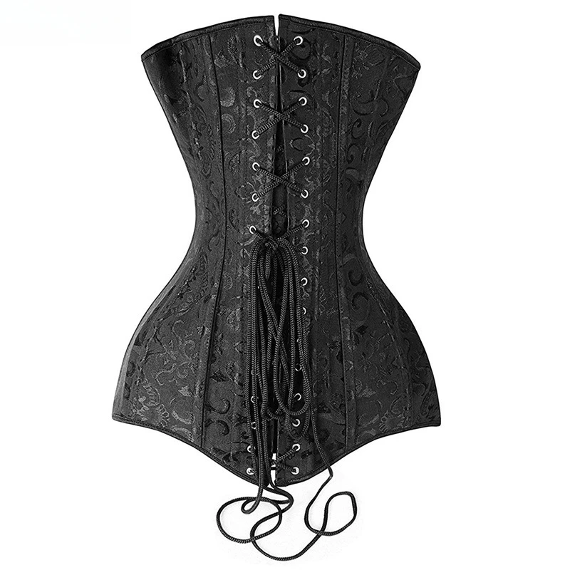 Description Picture 6 of itemLong Torso Gothic Corset Slimming Waist Corset Waist Trainer Modeling Strap Overbust Corselet Tummy Control Girdle Steel Bone