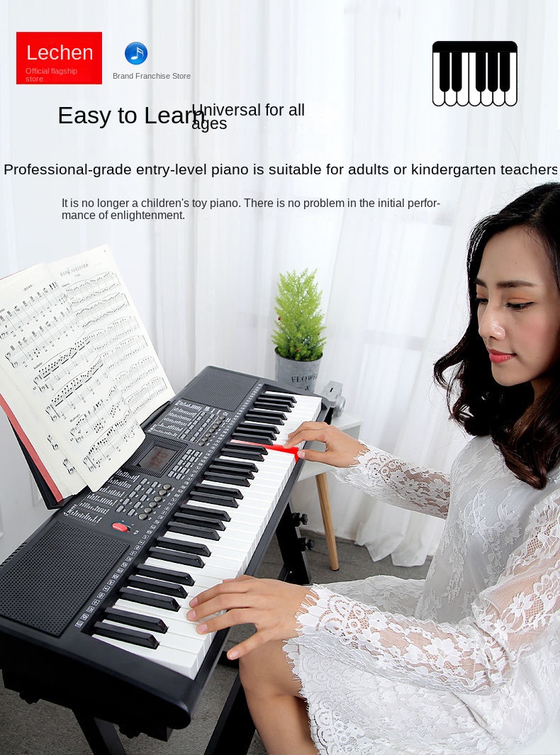 Title 17, 61 Key Smart Light Up Electronic Organ Beginner...