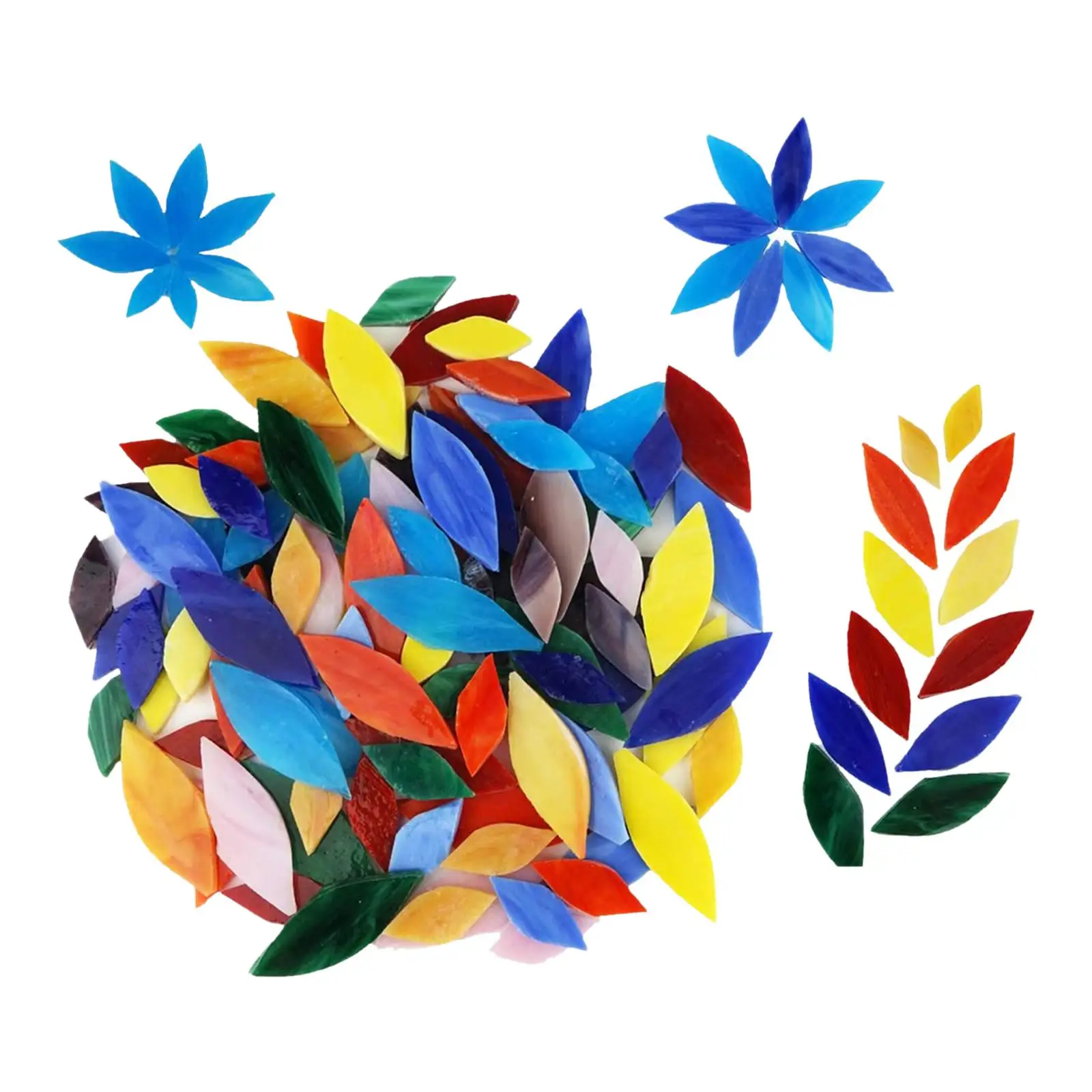 100 Pieces Mixed Colors Petal Mosaic Tiles Art Crafts Garden
