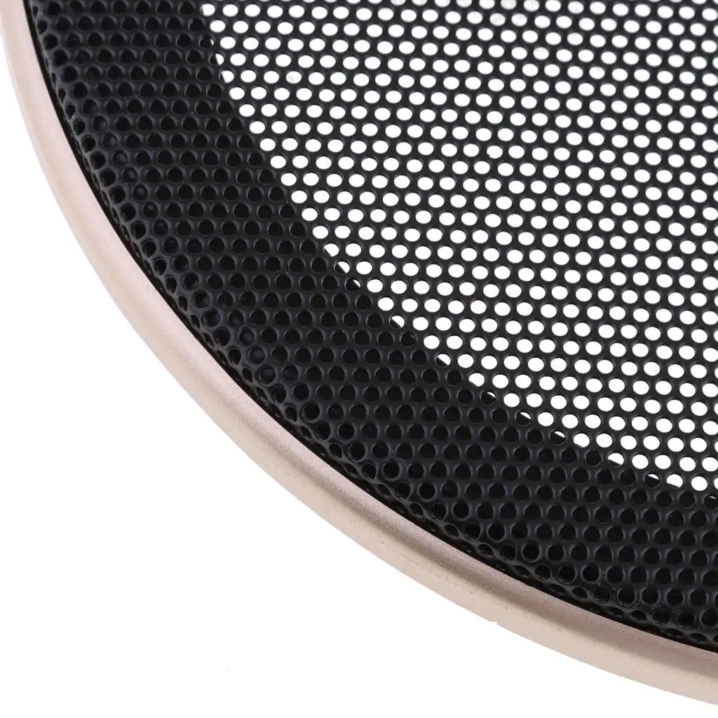 6.5Inch Replacement Round Speaker Protective Mesh Cover Case With 4 Pcs Screws Champagne