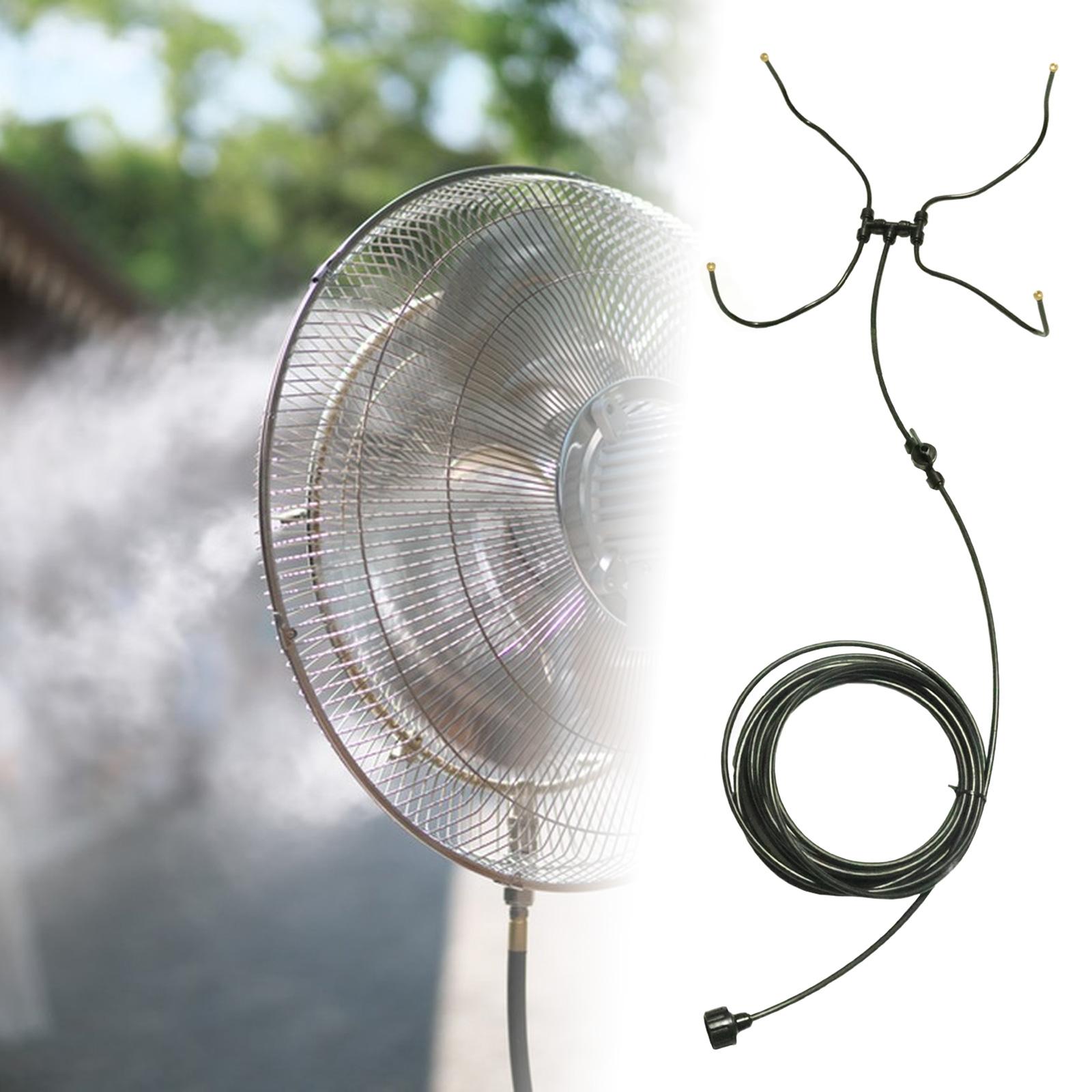 Fan Misting Kits for Outdoor Cooling Portable Rotatable Misting Nozzles 19.6 ft Misting Line for Deck Porch Patio Outside