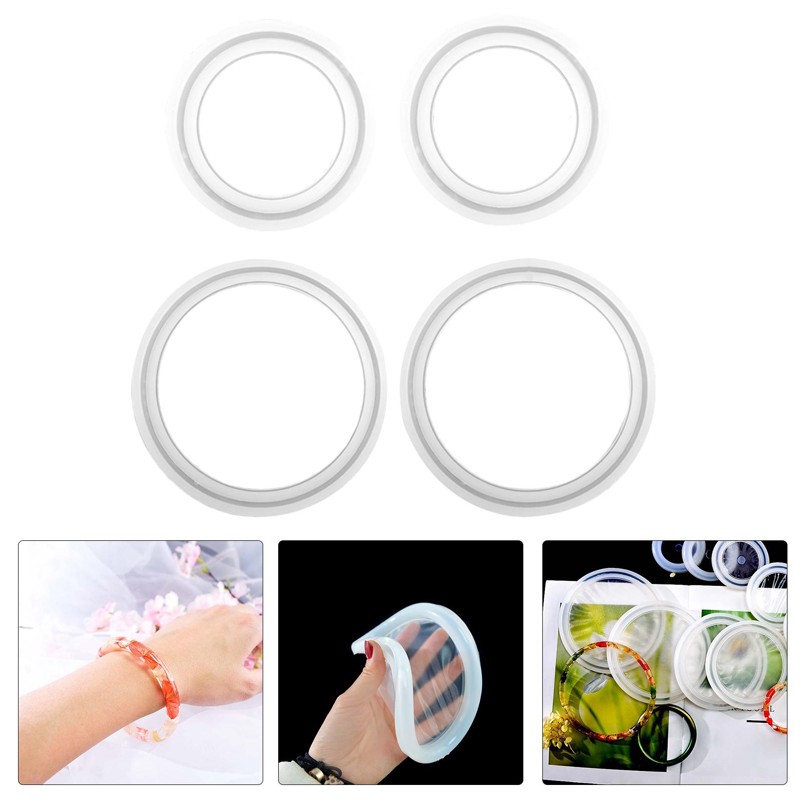 4Pcs Bracelet Silicone  Epoxy Practical Round Resin Casting for Bangle Pendant