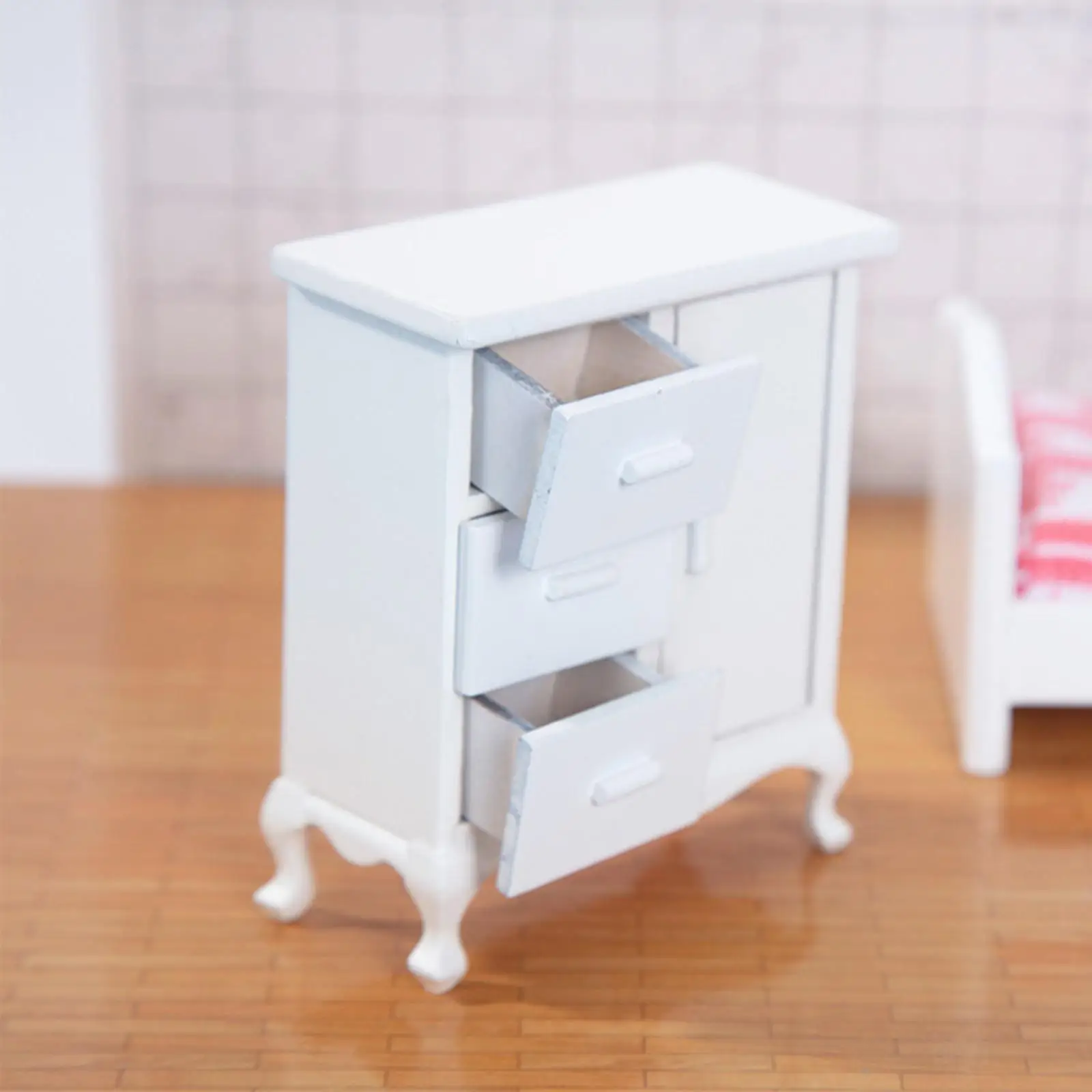 Miniature Cabinet with drawer door DIY Fitments Wooden Mini Cabinet for Furnishings Micro Landscape Role Play Gift Handcraft