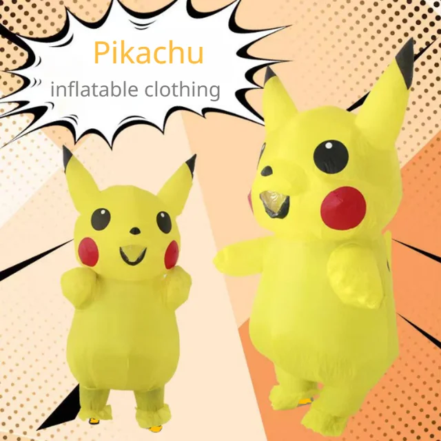 Anime pokemon Eevee Pikachu Inflatable Flareon Costume Mascot Anime Cosplay  Halloween Carnival Costumes Mascot costume Adult - AliExpress