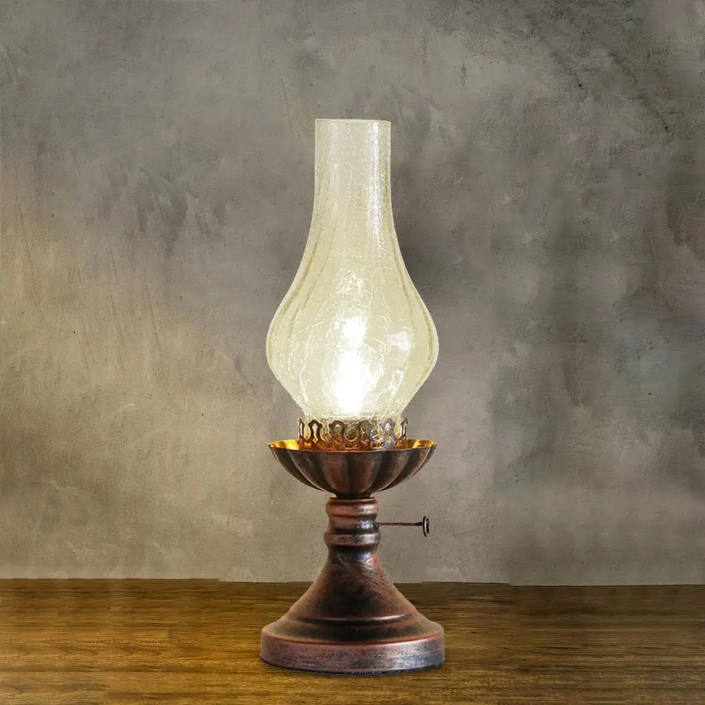 Oil Lamp Chimney Lamp Shade Kerosene Glass Decoration Accessories Lamp for Living Room Kitchen Restaurant Fireplace