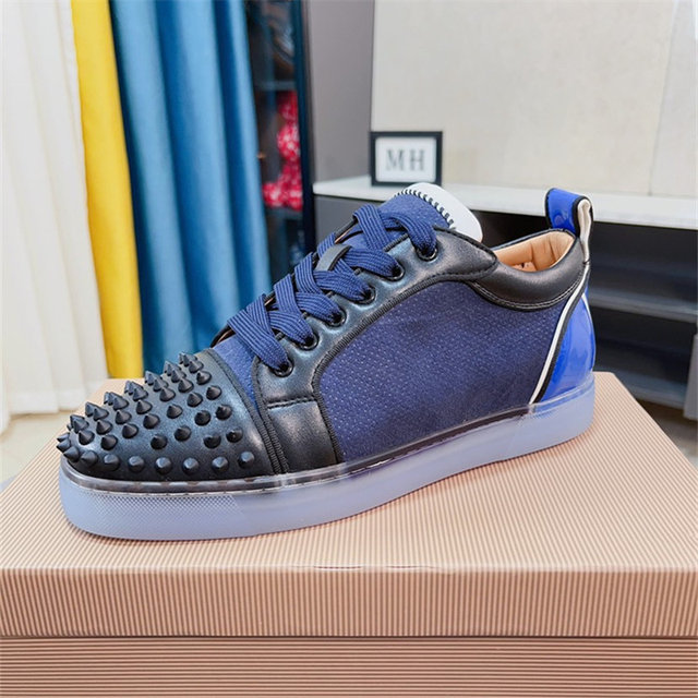 Luxury Designer Red Bottoms Rivets Shoes For Men's Summer Climbing Trainers  Blue Party Non-Slip Footwear Women's Brands Sneakers - AliExpress