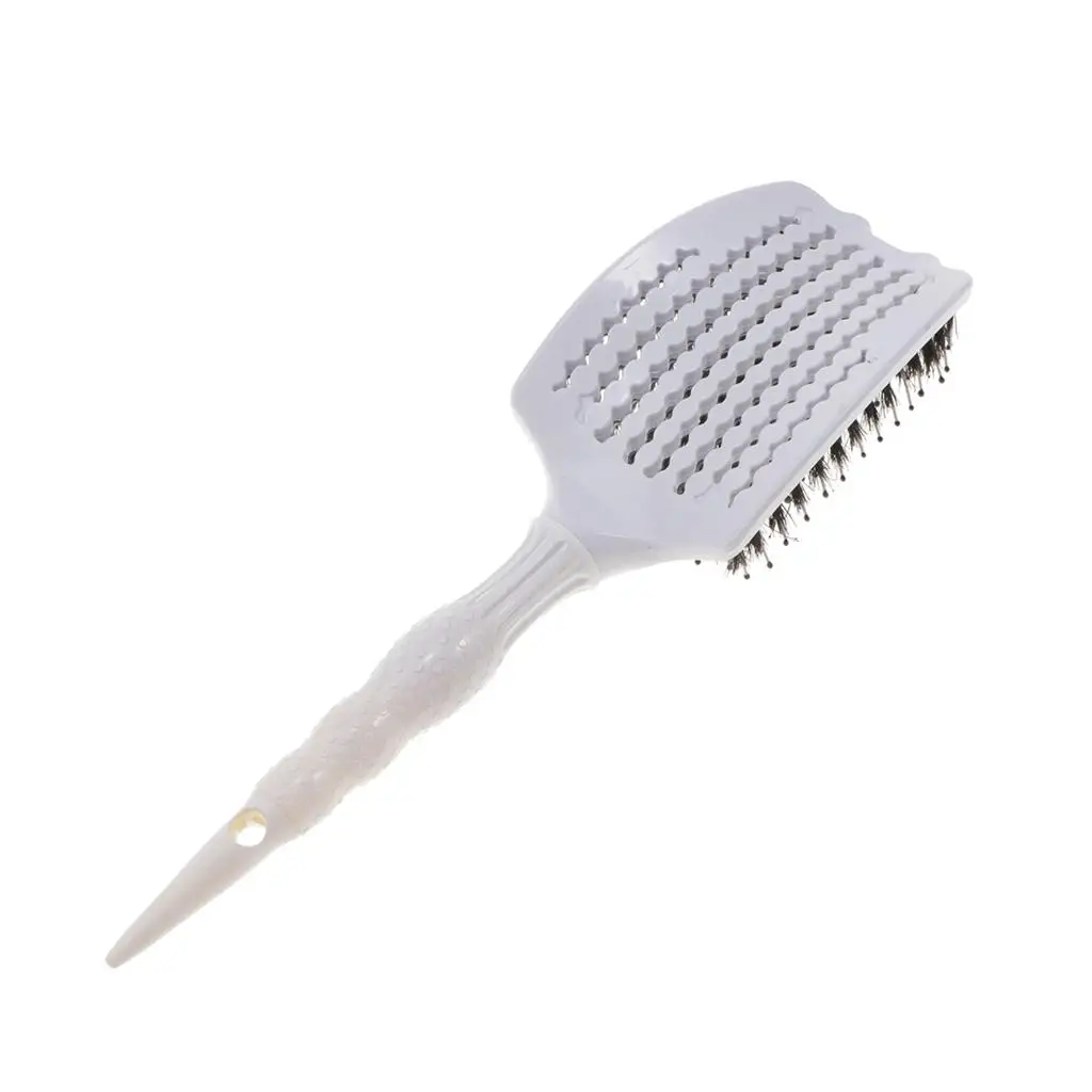 Portable White Scalp Hair Comb Detangling Hairbrush Fo Women