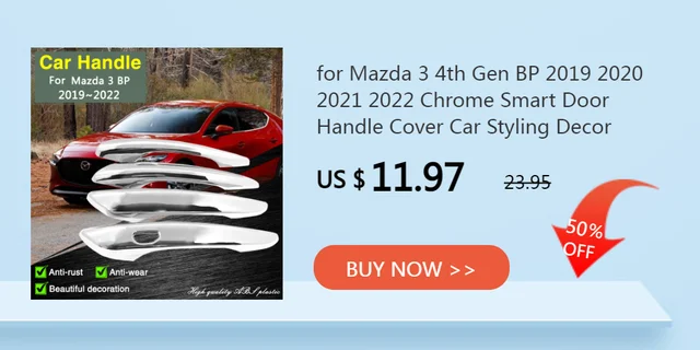Glanz Schwarz Carbon Chrom Türgriff Aufkleber Abdeckung für Mazda