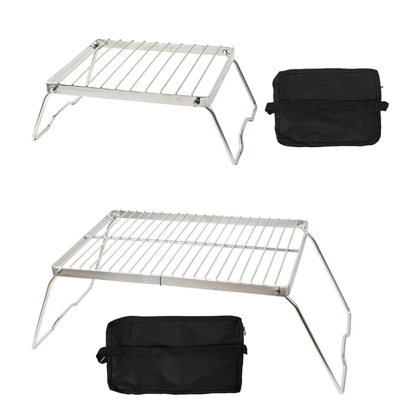 Camping Grill Grate Stainless Steel Multifunctional Portable Folding Grill Rack Gas Stoves Burner Bracket for Camping Home