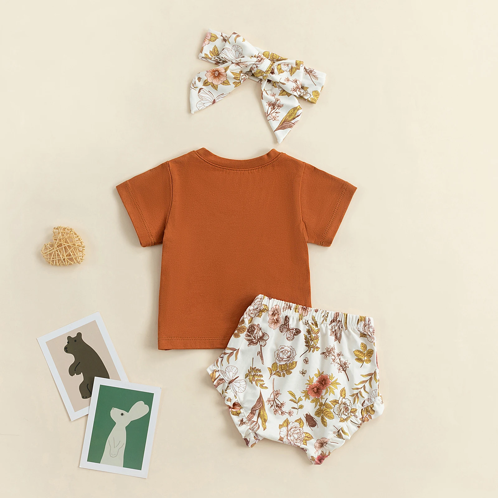 baby clothes in sets	 2022 0-24M Infant Baby Girl Clothing BIG/LITTLE SISTER Letter Print Round Neck Short Sleeve T-shirt+Floral Triangle Shorts 3pcs Baby Clothing Set comfotable