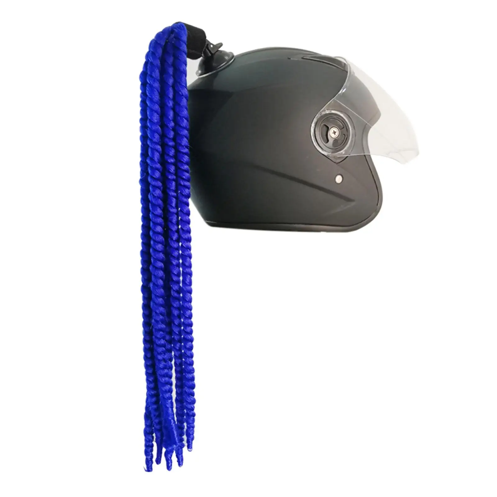Motocross Bicycle Helmet Pigtail Braids Curly Wig Hair Helmet Braid 60cm