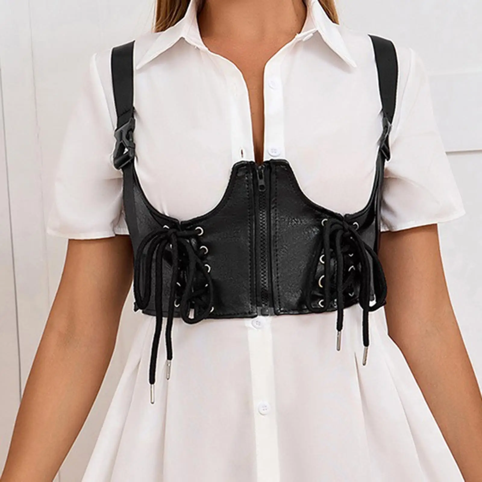 Steampunk PU Leather Waist Belt Adjustable Shoulder Straps Suspender Ladies Dresses Belt Cinch Belt for Ladies Girls party