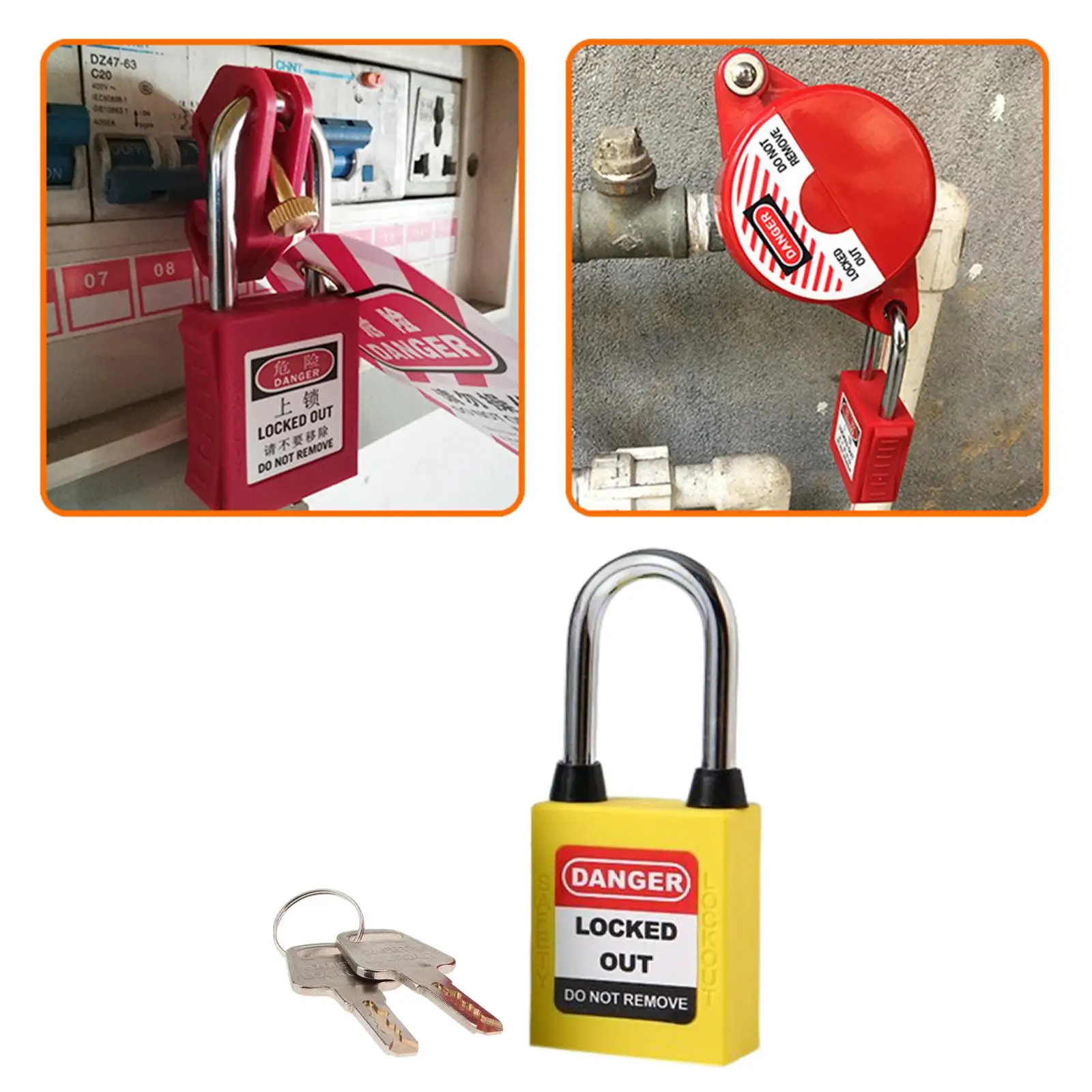 Lockout Tagout Locks Lock Out Tag Out Steel Shackle 1.5inch Shackle Compact